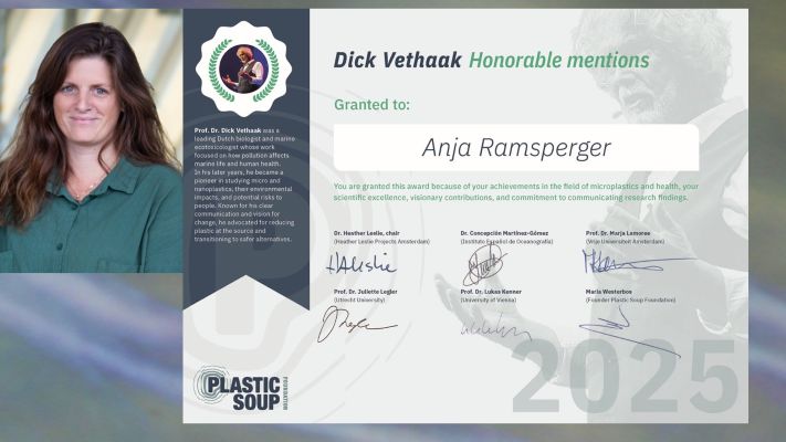 Dr. Ramsperger gets an honorable mention by Dick Verthaak Award Jury