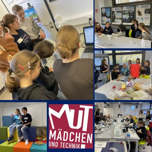 Collage of pictures of the 'Gilrs and Technology' Day 2025